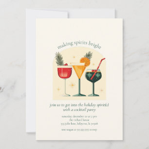 Christmas Spirits Holiday Cocktail Party Invitation