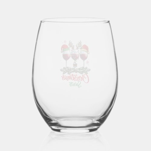 Christmas Spirits Wine Glasses Reindeer Antlers Pi