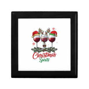 Christmas Spirits Wine Glasses Reindeer Antlers Pi Gift Box