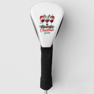 Christmas Spirits Wine Glasses Reindeer Antlers Pi Golf Head Cover