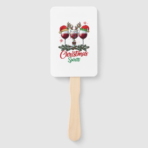 Christmas Spirits Wine Glasses Reindeer Antlers Pi Hand Fan