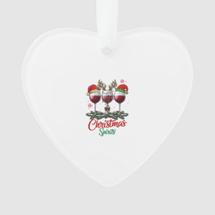 Christmas Spirits Wine Glasses Reindeer Antlers Pi Ornament