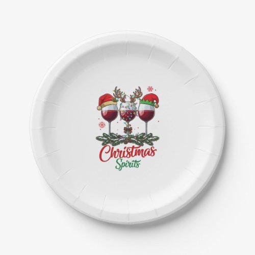 Christmas Spirits Wine Glasses Reindeer Antlers Pi Paper Plates