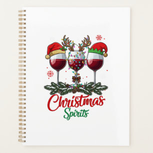 Christmas Spirits Wine Glasses Reindeer Antlers Pi Planner