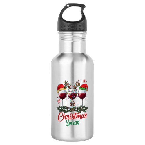 Christmas Spirits Wine Glasses Reindeer Antlers Pi Stainless Steel Water Bottle