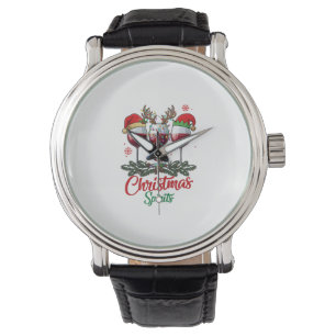 Christmas Spirits Wine Glasses Reindeer Antlers Pi Watch