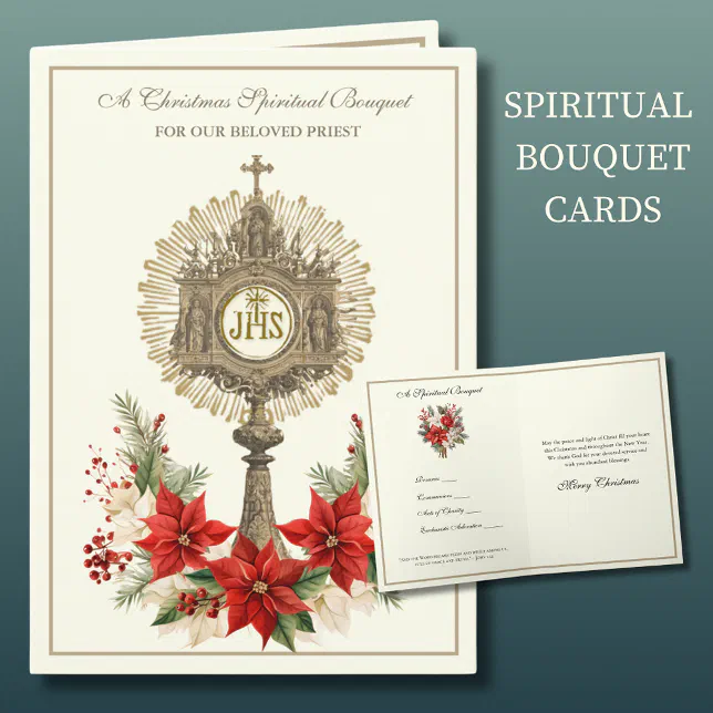Christmas Spiritual Bouquet Catholic Priest Holiday Card Zazzle Christmas Spiritual Bouquet Catholic Priest Holiday Card Zazzle