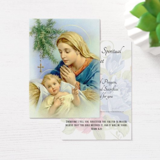 Christmas Spiritual Bouquet Prayer Holy Card (Desk)