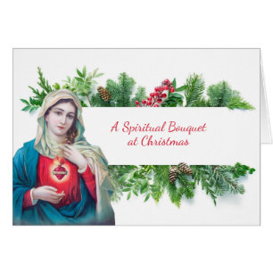 Christmas Spiritual Bouquet Virgin Mary Prayer Cards