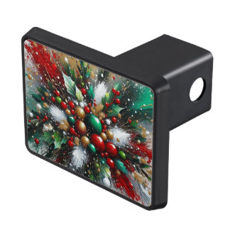 Christmas Splatter / White Bursts Hitch Cover