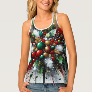 Christmas Splatter / White Bursts Tank Top