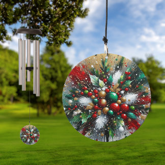Christmas Splatter / White Bursts  Wind Chime
