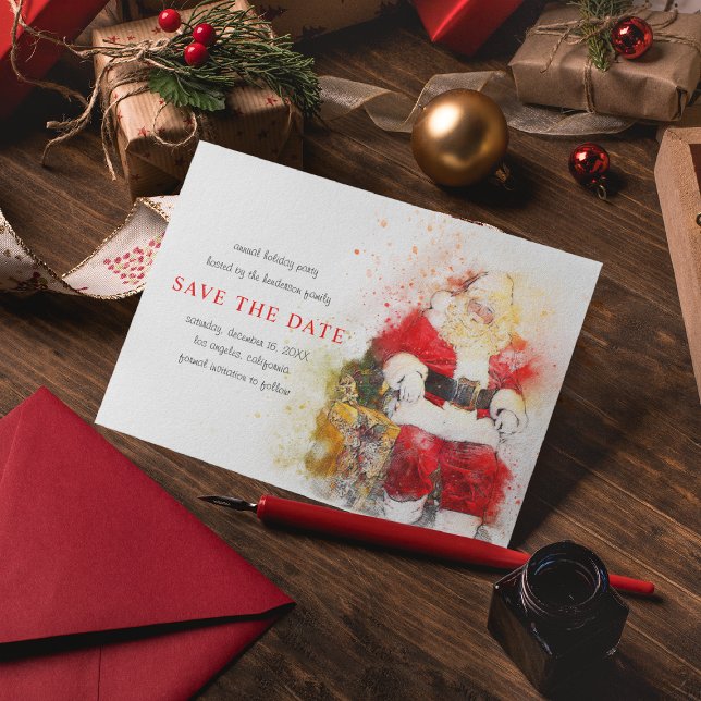 Christmas Splendor | Holiday Party Save the Date Invitation Postcard (Creator Uploaded)