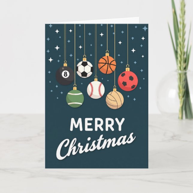 Christmas Sports Ornaments Card (Front)