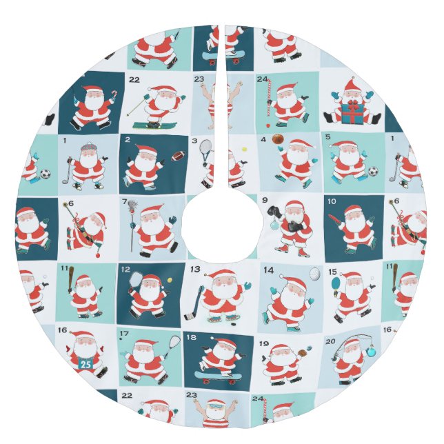 Christmas Sports Themed Decor Brushed Polyester Tree Skirt (Front)