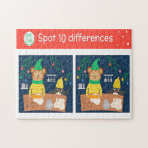 Christmas Spot 10 Differences Bear Penguin Kids