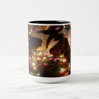 Christmas Springer Spaniel Two-Tone Coffee Mug