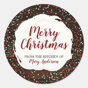 Christmas Sprinkles Chocolate Custom Label Sticker
