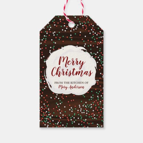 Christmas Sprinkles Chocolate Custom Label Tag