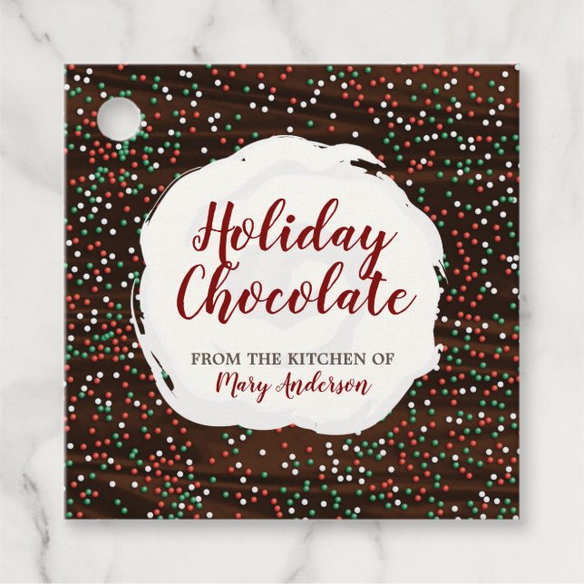 Christmas Sprinkles Chocolate Custom Label Tag (Front)