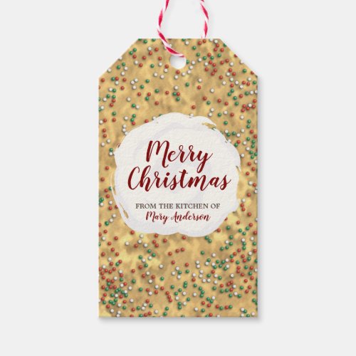 Christmas Sprinkles Cookie Custom Label Gift tag