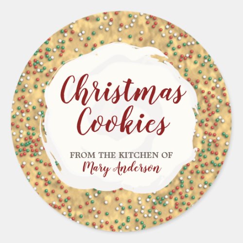Christmas Sprinkles Cookie Custom Label Stickers