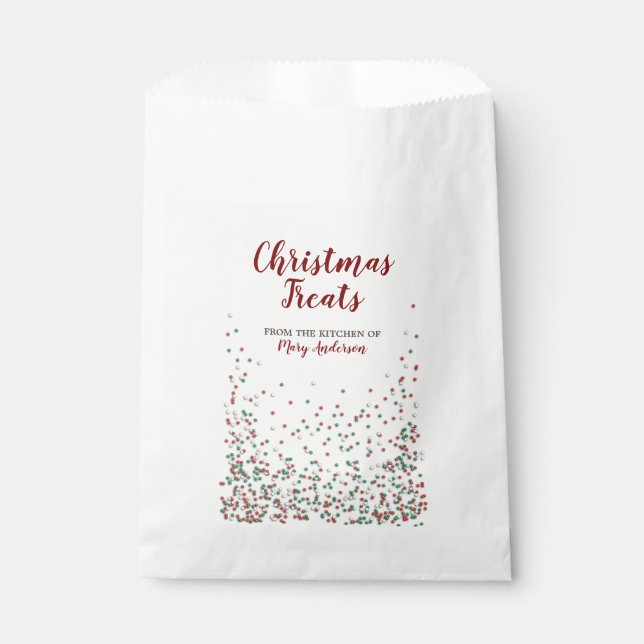 Christmas Sprinkles Custom Label Favor Bags (Front)