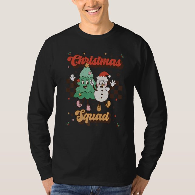 Christmas Squad  Family Matching Outfit Retro Chri T-Shirt (Front)