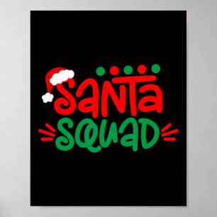 Christmas Squad Family Matching Xmas Santa Squad Poster
