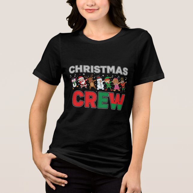 Christmas Squad | Fun Matching Holiday Team Design Tri-Blend Shirt (Front)