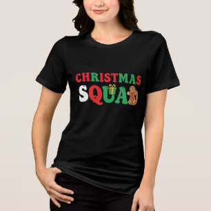 Christmas Squad Fun Matching Holiday Team Design Tri-Blend Shirt