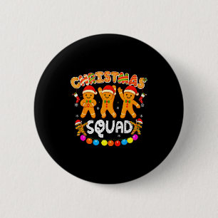 Christmas Squad Funny Xmas Gingerbread Family Matc Button