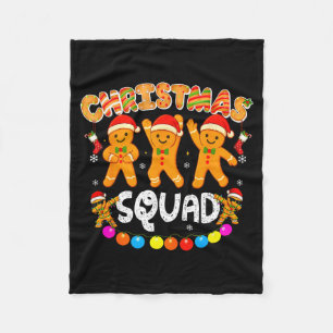 Christmas Squad Funny Xmas Gingerbread Family Matc Fleece Blanket