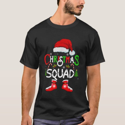 Christmas Squad Funny Xmas santa Family Pajamas cr T_Shirt