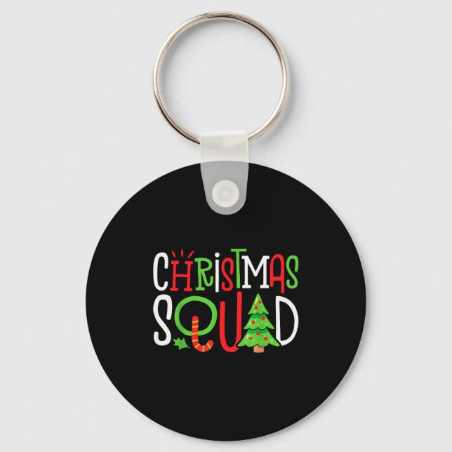 Christmas Squad Funny Xmas Tree Family Matching Pa Keychain (Front)