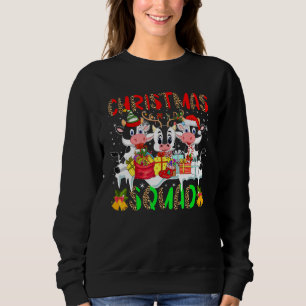 Christmas Squad Leopard Three Santa Reindeer Elf C Sweatshirt