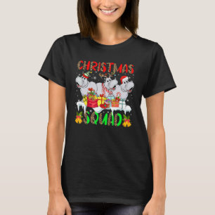 Christmas Squad Leopard Three Santa Reindeer Elf H T-Shirt