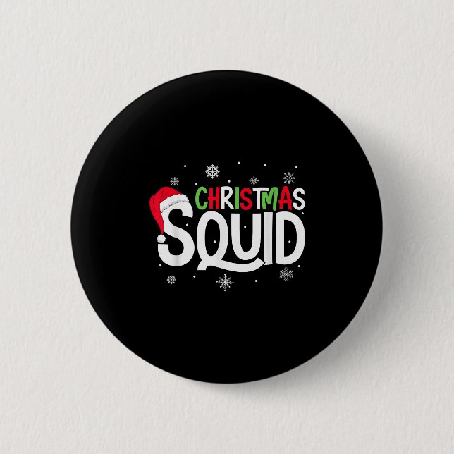 Christmas Squad Matching Family Group Santa Elf Xm Button (Front)