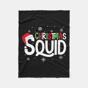 Christmas Squad Matching Family Group Santa Elf Xm Fleece Blanket