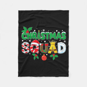 Christmas Squad Merry Xmas Family Holiday Snow Elf Fleece Blanket