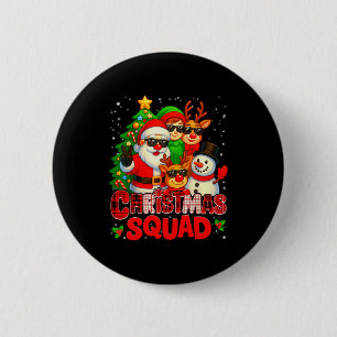 Christmas Squad Plaid Santa Snowman Elf Rudolph Xm Button