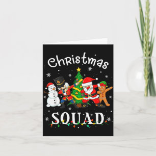 Christmas Squad Santa Dabbing Elf Family Matching Card