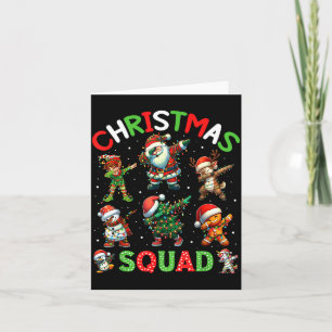Christmas Squad Santa Dabbing Elf Family Matching Card
