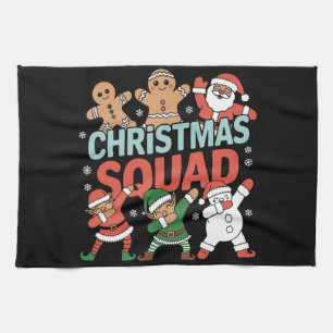 Christmas Squad Santa Dabbing Elf Family Matching  Kitchen Towel