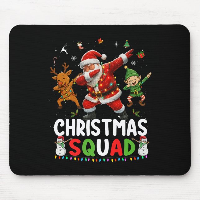 Christmas Squad Santa Dabbing Elf Family Matching  Mouse Pad (Front)