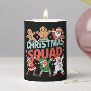 Christmas Squad Santa Dabbing Elf Family Matching Pillar Candle
