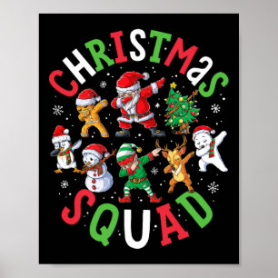 Christmas Squad Santa Dabbing Elf Family Matching Poster