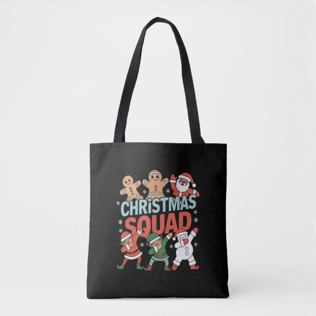 Christmas Squad Santa Dabbing Elf Family Matching  Tote Bag (Front)