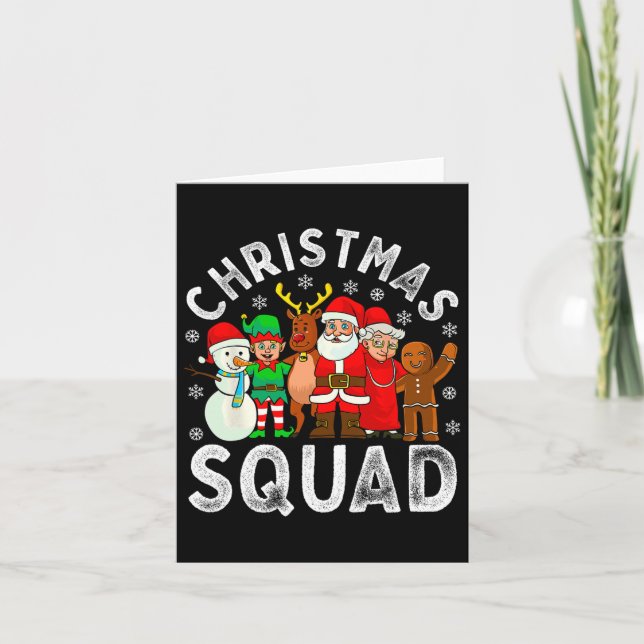 Christmas Squad Santa Family Matching Pajamas Xmas Card (Front)