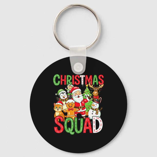 Christmas Squad Santa Family Matching Xmas  Keychain (Front)